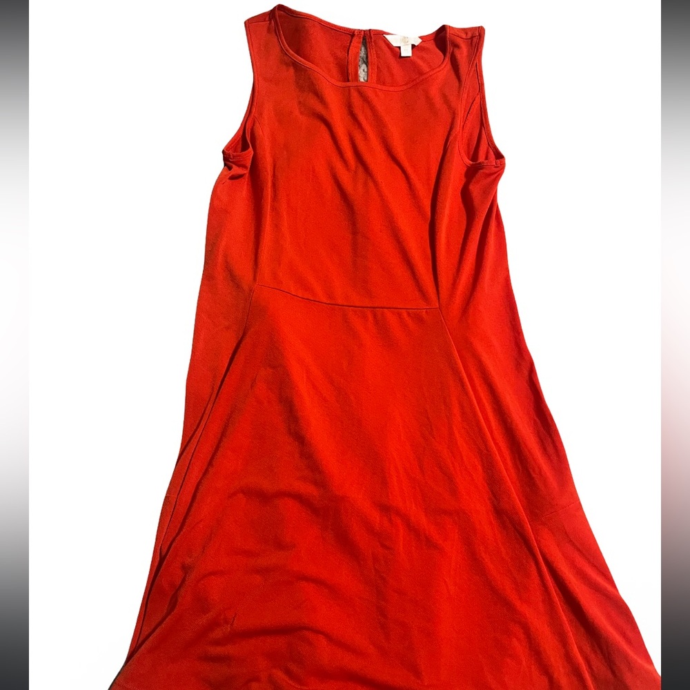 C Vibrant Red Midi Dress